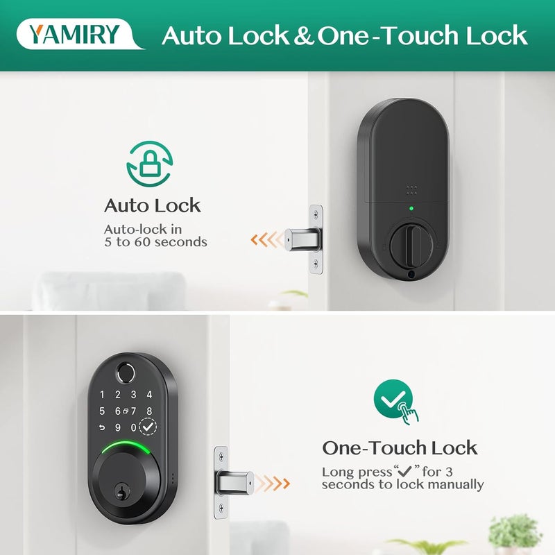 Yamiry Smart Deadbolt Door Lock with Keypad: Fingerprint Keyless Entry Deadbolt,Digital Smart Locks for Front Door,Electronic Code,Easy Installation - Image 4